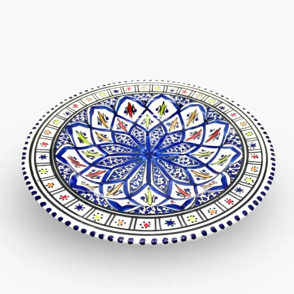 Assiette creuse 20D - Motifs graphiques bleu