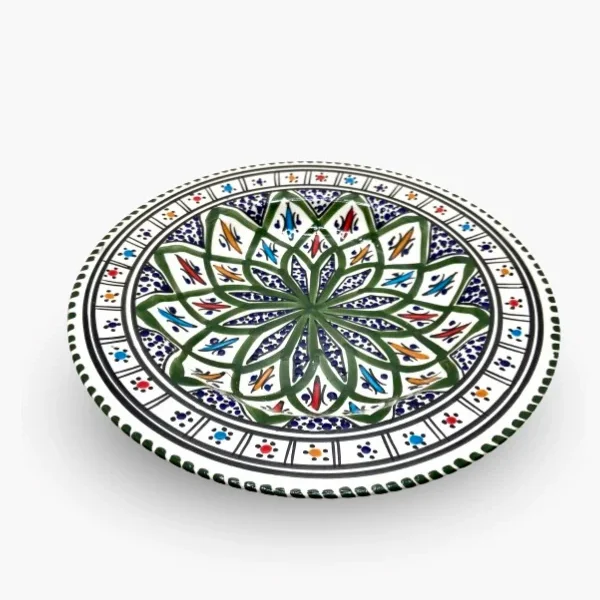 Assiette creuse 23D – Motifs graphiques vert