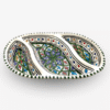 Plateau apéritif oval – Motifs graphiques vert – Image 2