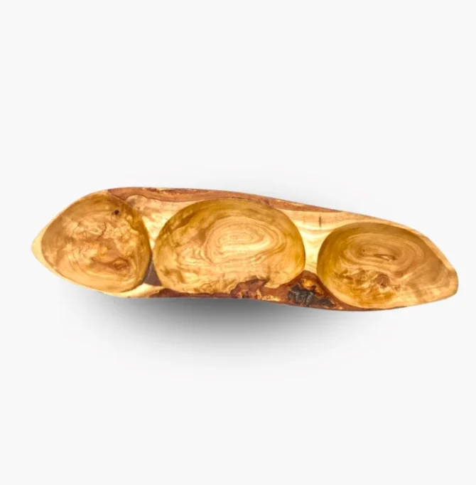 Plateau de fruits 34cm secs en Bois d'Olivier