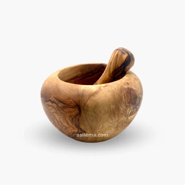 Mortier rond en Bois d'Olivier