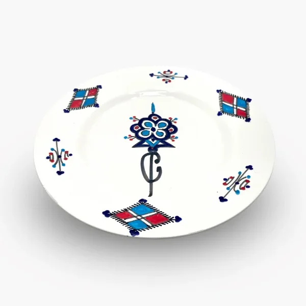 Assiette Plate 20D - Khlela bleu