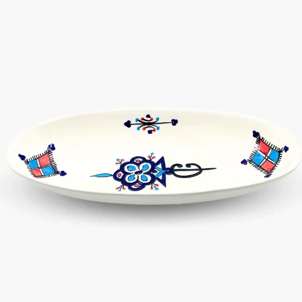 Plat ovale 30D - Khlela bleu