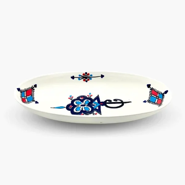 Plat ovale 20D - Khlela bleu