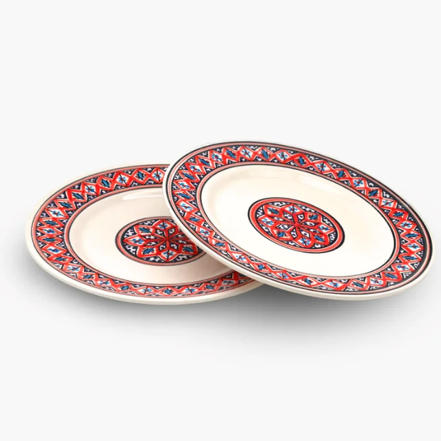 Assiette plate 26D – Makroudh rouge