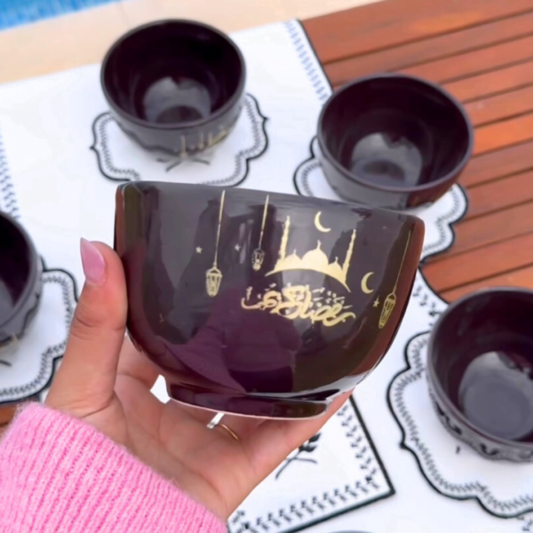Lot de 6 Bols Noir  – Ramadan Kareem