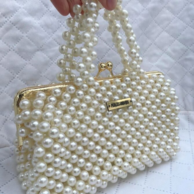 Sac en perle Chic écru – PERLES UNIVERS