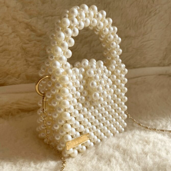Mini Sac en perle Classic ecru – PERLES UNIVERS