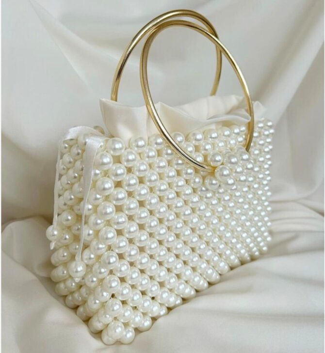 Sac en perle Dora écru – PERLES UNIVERS