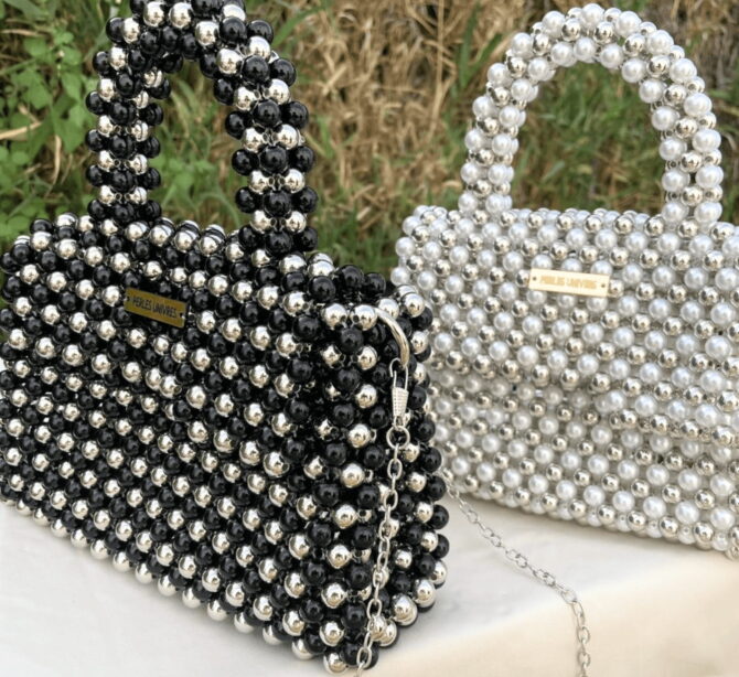Sac en perle Jasmin blanc / Jasmin noir – PERLES UNIVERS