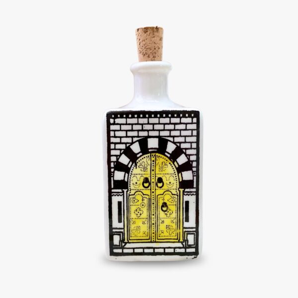 Huilier en céramique à motifs Jaune
