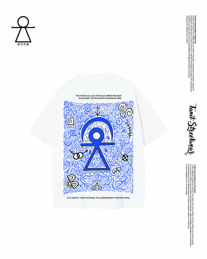 Premium Heavyweight Cropped Tee Blue